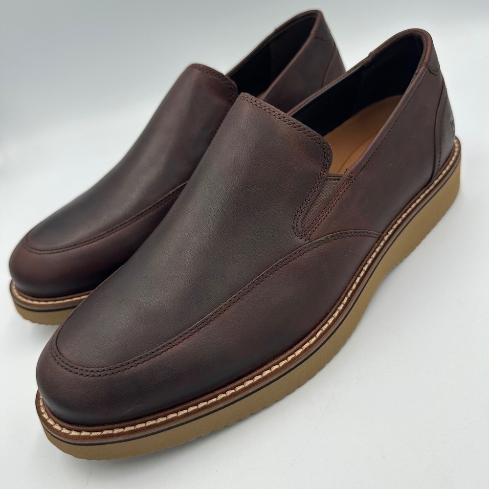 Dunham Clyde Slip-on Loafer Men 8.5 2E (EE) WIDE Brown NIB CI2309 Leather READ
